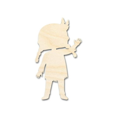 Unfinished Wood Native Girl Shape | Craft Cutout | up to 46" DIY 20" / 1/4"