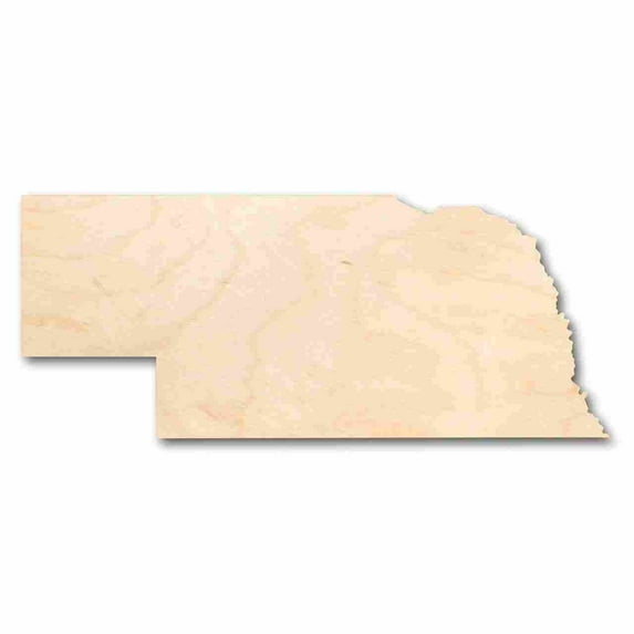 Unfinished Wood Nebraska Shape - State - Craft - up to 46" DIY 42" / 1/2"