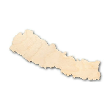 Unfinished Wood Nepal Shape - Country - Craft - up to 46" DIY 3" / 1/8"