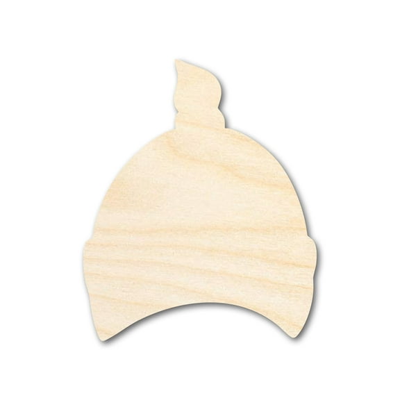 Unfinished Wood Newborn Baby Hat Shape 14" / 1/8"
