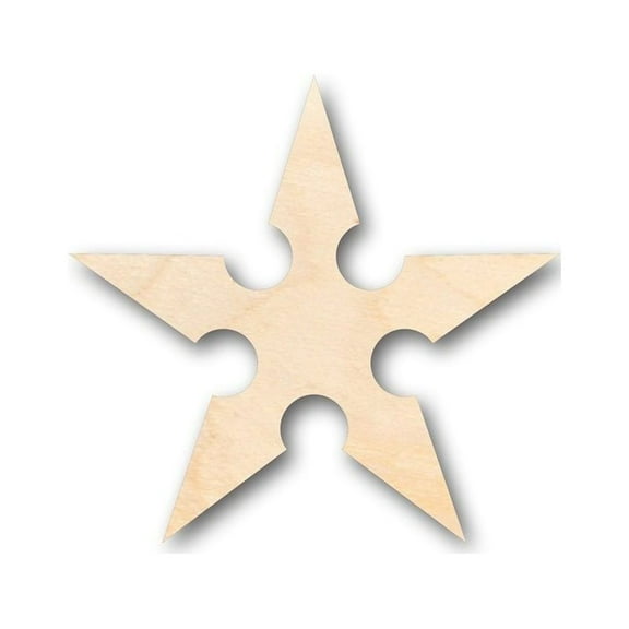 Unfinished Wood Ninja Star Shape - Craft - up to 24" DIY 4" / 1/4"