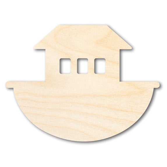 Unfinished Wood Noah's Ark with Windows Shape - Craft - up to 46" 36" / 3/4"
