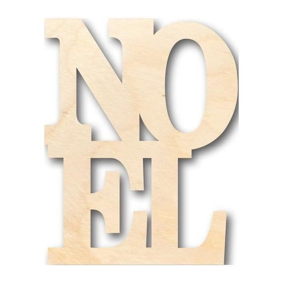 Unfinished Wood Noel Shape - Craft - up to 46" DIY 8" / 1/4"