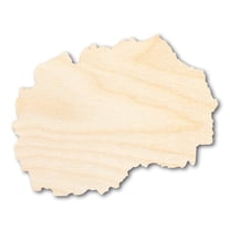 Unfinished Wood North Macedonia Shape - Balkans Craft - up to 46" DIY 4" / 1/8"