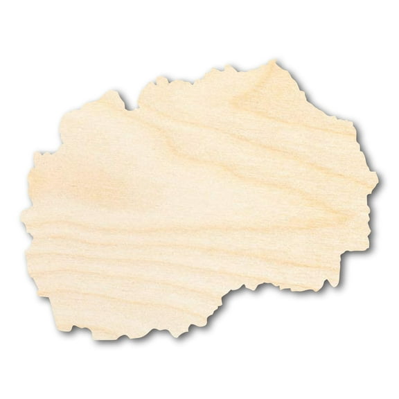 Unfinished Wood North Macedonia Shape - Balkans Craft - up to 46" DIY 4" / 1/8"