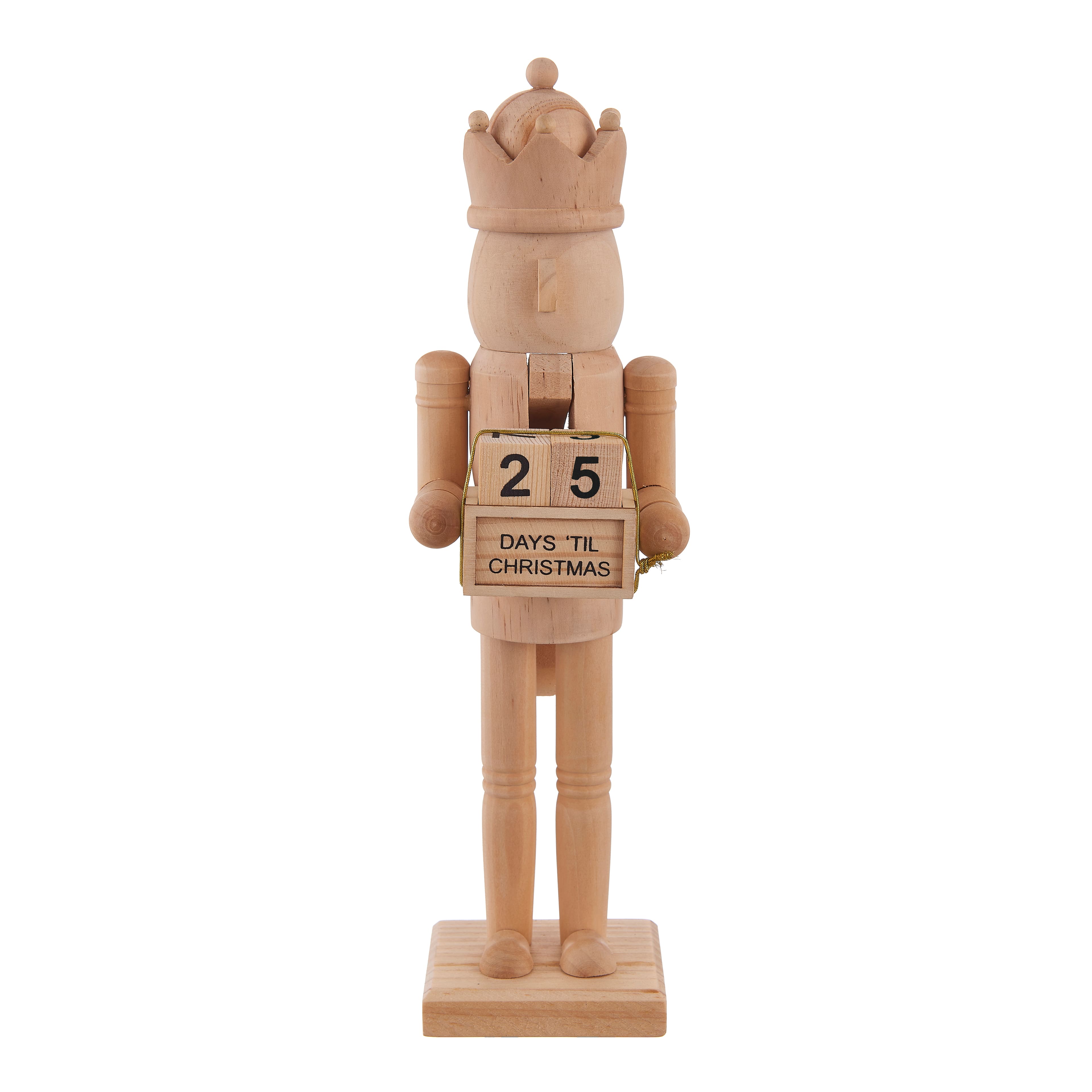 Unfinished Wood Nutcracker Countdown by Make Market®