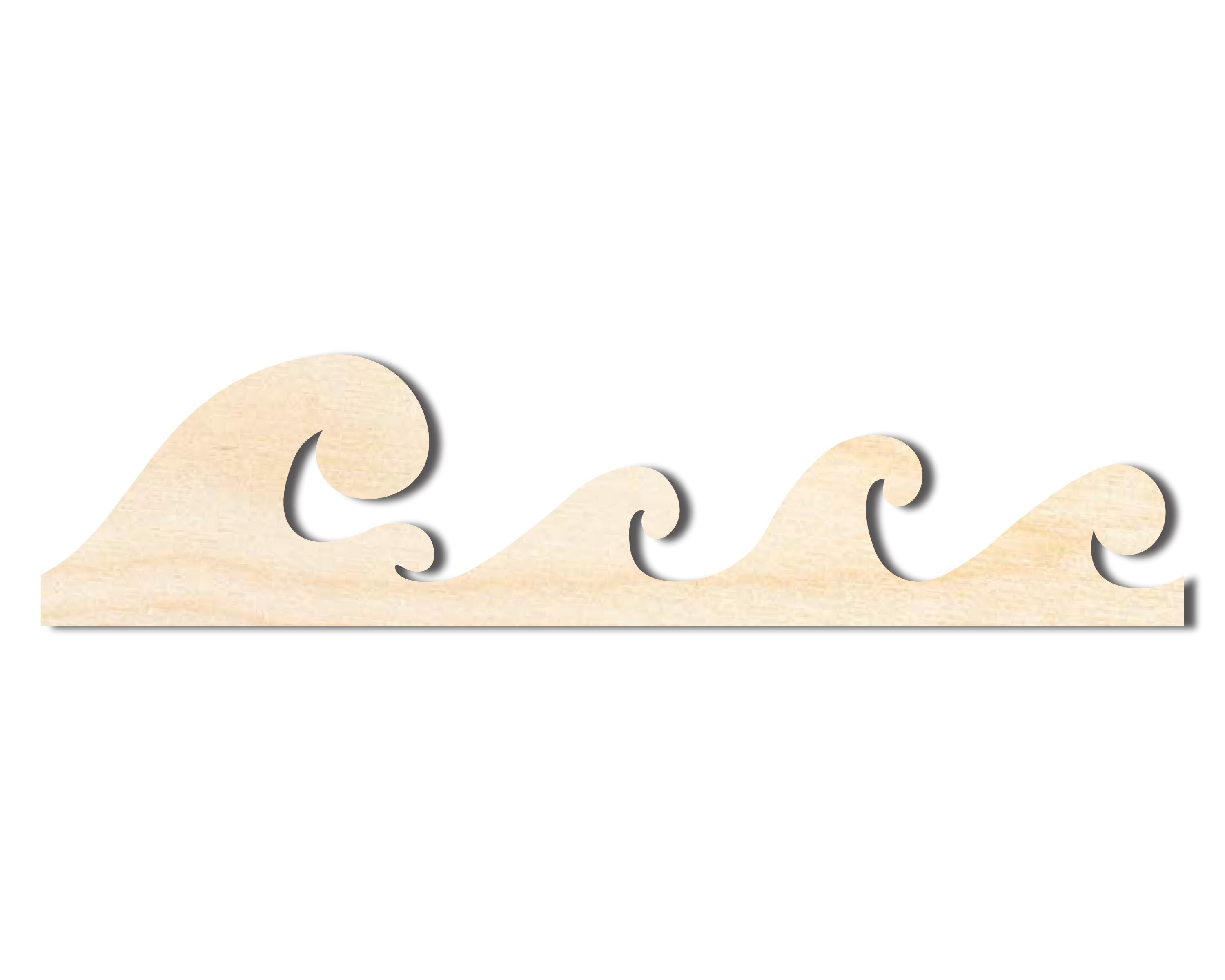 Unfinished Wood Ocean Wave Shape Craft Cutout up to 24" DIY 7" / 1/