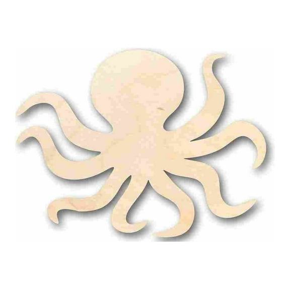 Unfinished Wood Octopus Shape - Ocean - Craft - up to 46" DIY 20" / 1/8"