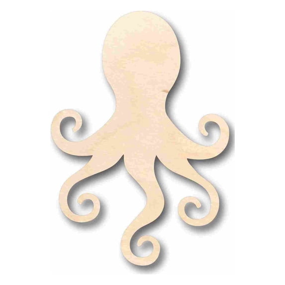Unfinished Wood Octopus Silhouette - Craft- up to 46" DIY 20" / 1/4"