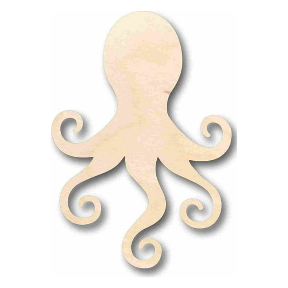Unfinished Wood Octopus Silhouette - Craft- up to 46" DIY 7" / 1/2"