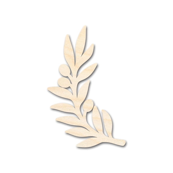 Unfinished Wood Olive Branch Shape - Craft - up to 46" DIY 30" / 1/4"