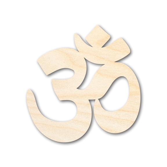 Unfinished Wood Om Hinduism Symbol Shape | DIY Craft Cutout 3" / 1/8"