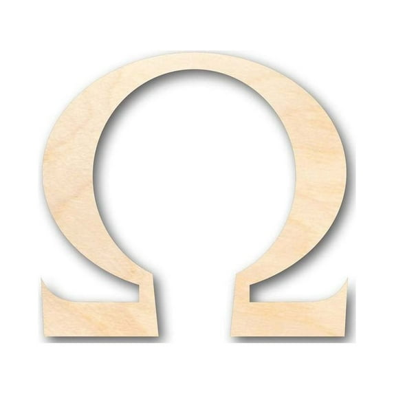 Unfinished Wood Omega Symbol - Greek Life - Sorority - Fraternity - Craft - up to 24" DIY 5" / 1/8"