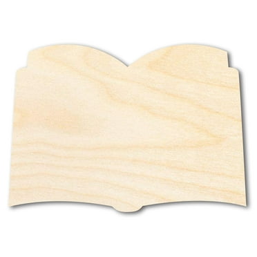 Unfinished Wood Open Book Silhouette - Craft - up to 46" DIY 5" / 1/2"