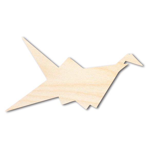 Unfinished Wood Origami Bird Shape | DIY Craft Cutout 4" / 1/4"