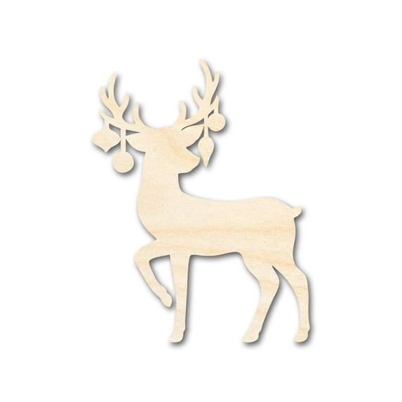 Unfinished Wood Ornament Reindeer Shape - Craft - up to 46" DIY 18" / 1"