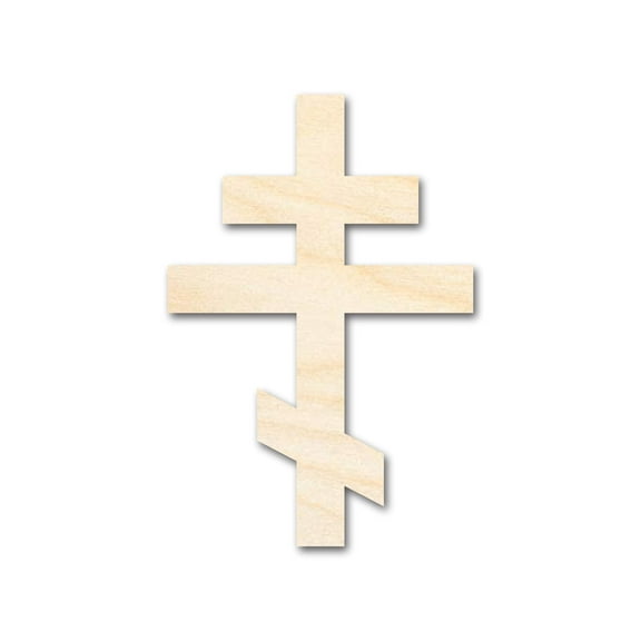 Unfinished Wood Orthodox Cross Shape 6" / 1/2"