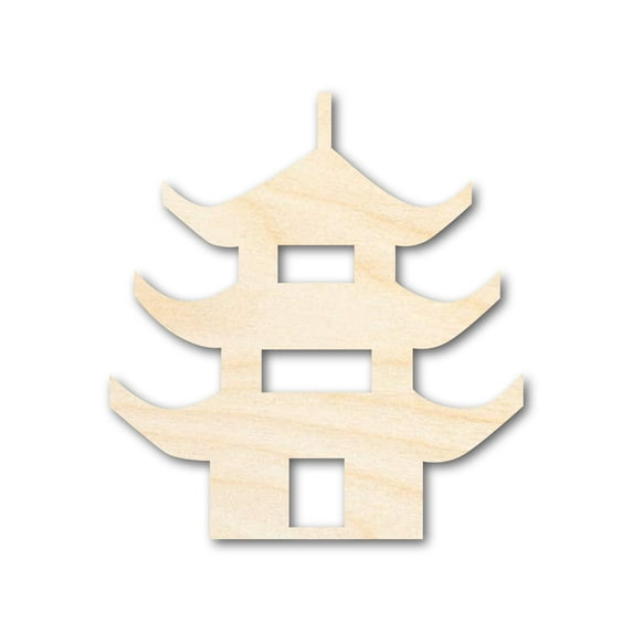 Unfinished Wood Pagoda Shape | Craft Cutout 20" / 3/4"