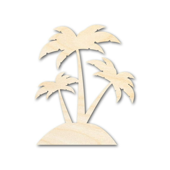 Unfinished Wood Palm Trees Shape - Craft - up to 46" 20" / 1/8"