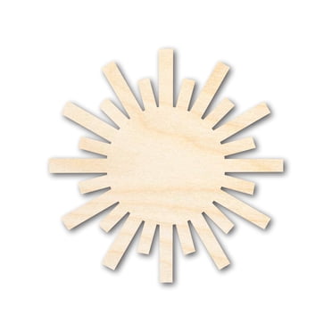 Unfinished Wood Radiant Sun Silhouette | Summer | Celestial | Craft ...