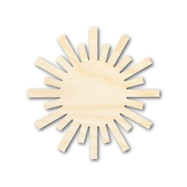 Unfinished Wood Paper Sun Shape | Summer Craft Cutout | up to 46" DIY 8" / 1/8"