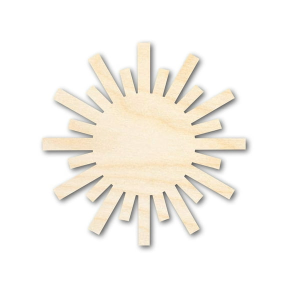 Unfinished Wood Paper Sun Shape | Summer Craft Cutout | up to 46" DIY 8" / 1/8"