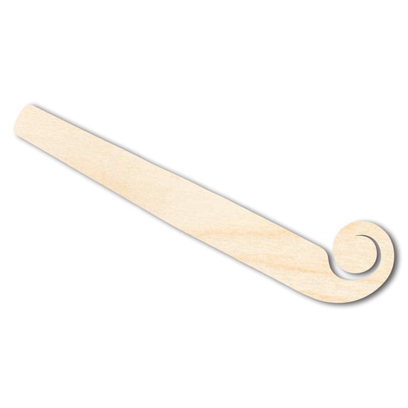 Unfinished Wood Party Noisemaker Shape | DIY Craft Cutout 10" / 1/2"