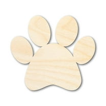 Unfinished Wood Paw Print Shape - Pet Craft - up to 46" 5" / 1/4"