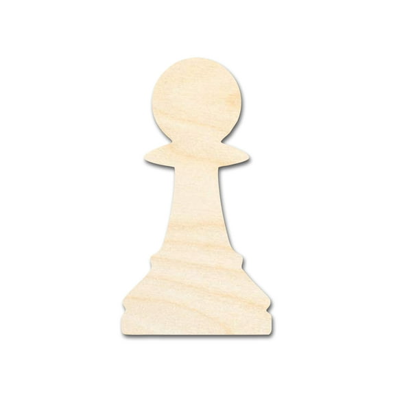 Unfinished Wood Pawn Chess Piece Shape 42" / 3/4"