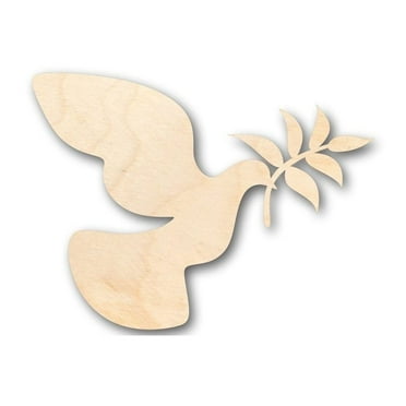 Unfinished Wood Peace Dove Shape - Bird - Wildlife - Craft - up to 46" DIY 8" / 1/4"