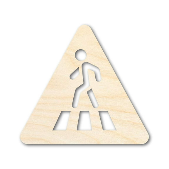 Unfinished Wood Pedestrian Crossing Shape | DIY Craft Cutout | up to 46" DIY 5" / 1/2"