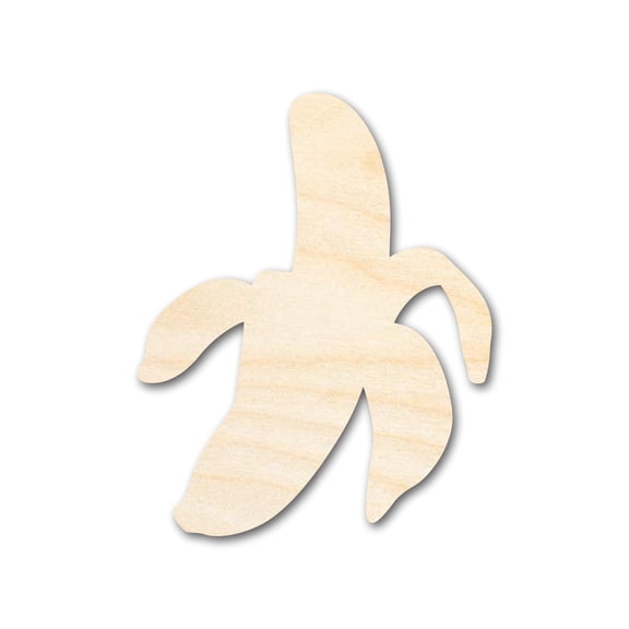 Unfinished Wood Peeled Banana Shape | DIY Craft Cutout 7" / 1/8"