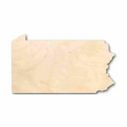 Unfinished Wood Pennsylvania Shape - State - Craft - up to 24" DIY 16" / 1/8"