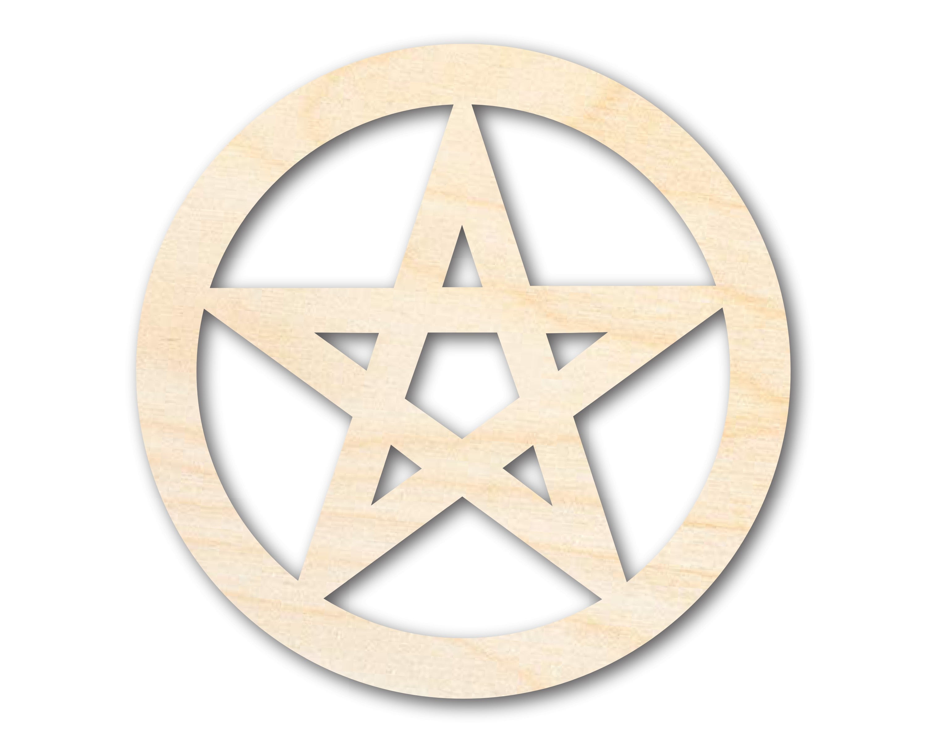 Unfinished Wood Pentacle Shape - Craft - up to 46