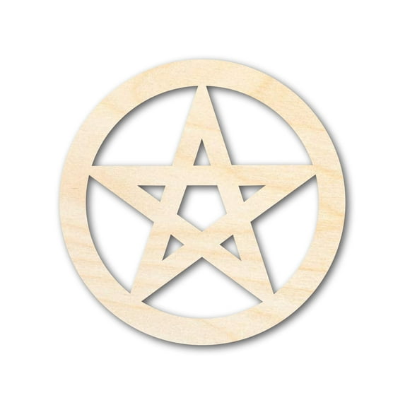 Unfinished Wood Pentacle Shape - Craft - up to 46" DIY 7" / 1/4"