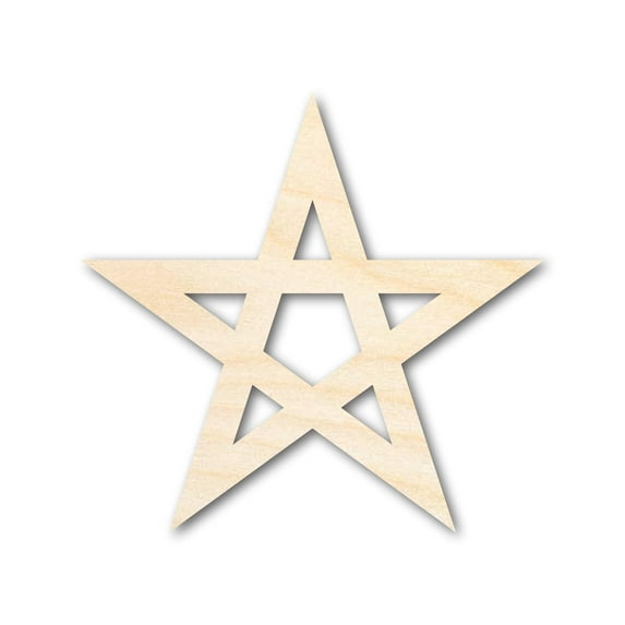 Unfinished Wood Pentagram Shape 14" / 1"