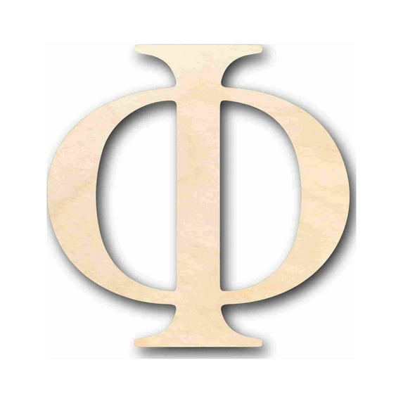 Unfinished Wood Phi Silhouette - Craft- up to 46" DIY 8" / 1/8"