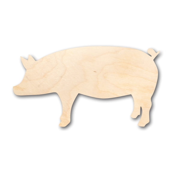 Unfinished Wood Pig Piglet Farm Animal Shape - Craft - up to 46" DIY 14" / 1/4"