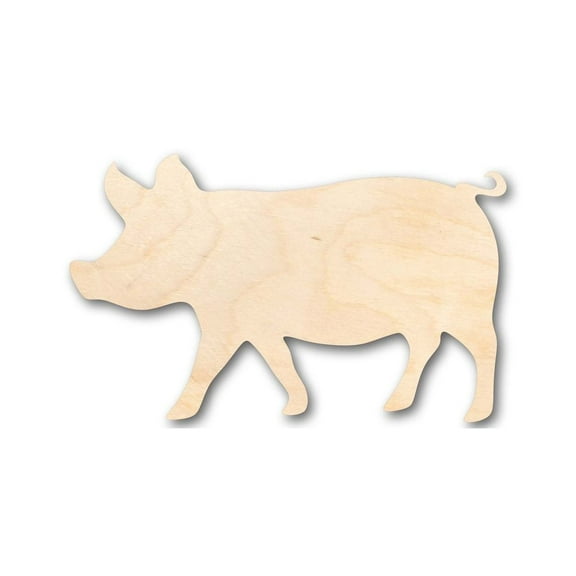Unfinished Wood Pig Shape - Farm Animal - Craft - up to 46" DIY 7" / 1/4"