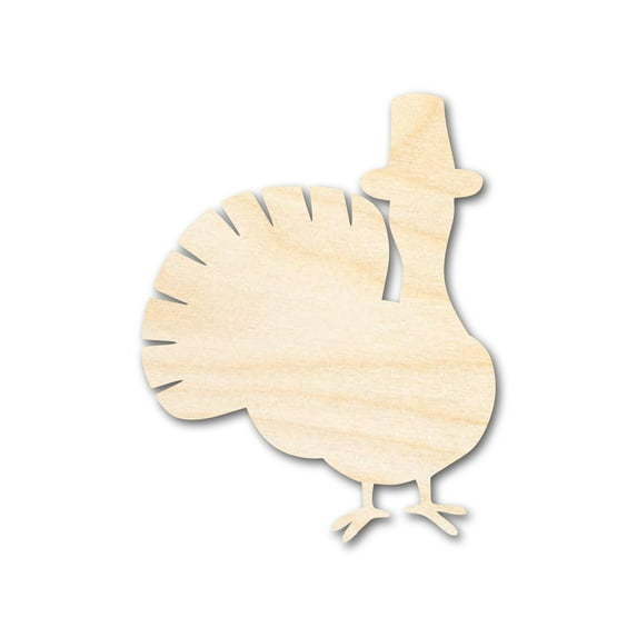Unfinished Wood Pilgrim Turkey Shape - Craft - up to 46" 3" / 1/2"
