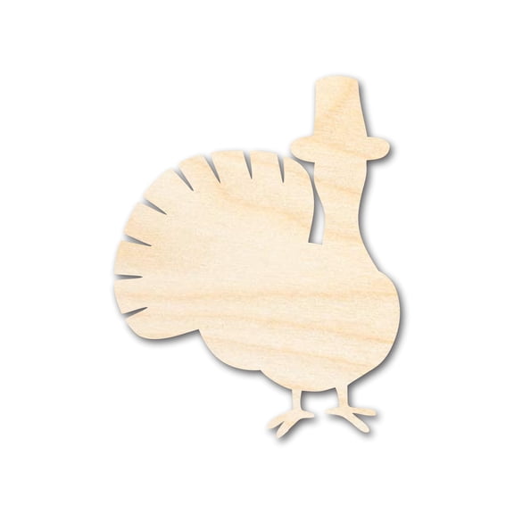 Unfinished Wood Pilgrim Turkey Shape - Craft - up to 46" 4" / 1/4"