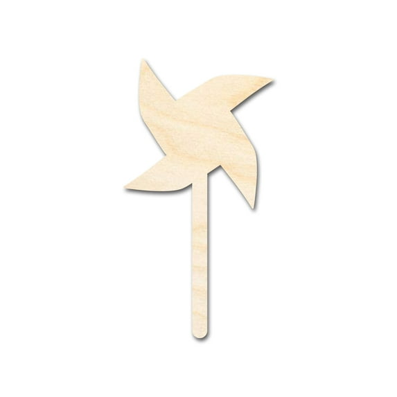 Unfinished Wood Pinwheel Shape | DIY Craft Cutout | up to 46" DIY 36" / 1/4"
