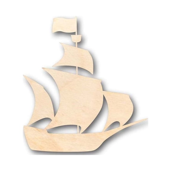 Unfinished Wood Pirate Ship Shape - Pirates - Craft - up to 46" DIY 14" / 3/4"