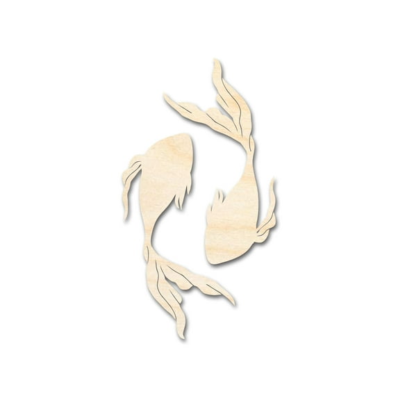 Unfinished Wood Pisces Fish Shape - Zodiac Craft - up to 46" 8" / 1/2"