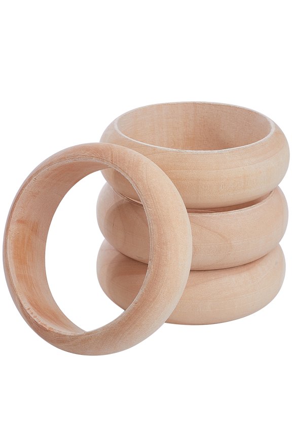 Unfinished Wood Plain Bangle for Women Moccasin Inner Diameter: 2-5/8 inch(6.75cm)