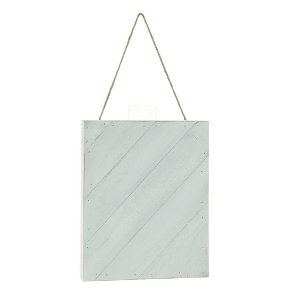 Unfinished Wood Plank Diagonal Design White Wash 8" x 10" 0.31 lbs. (1 Piece)