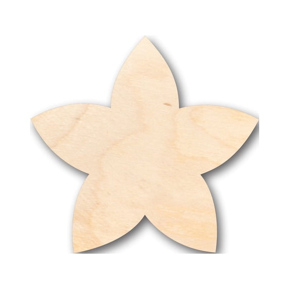 Unfinished Wood Plumeria Flower Petals Shape - Craft - up to 46" DIY 36" / 1/4"