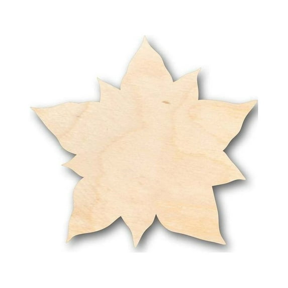 Unfinished Wood Poinsettia Flower Shape - Christmas - Flower - Craft - up to 46" DIY 16" / 1/8"