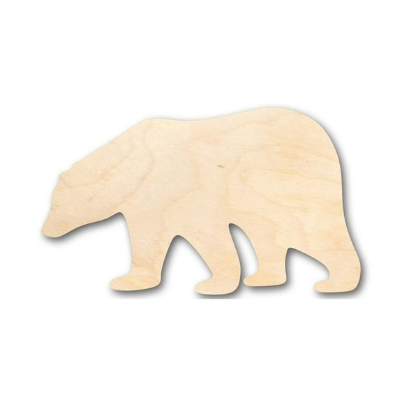Unfinished Wood Polar Bear Shape - Animal - Craft - up to 46" DIY 16" / 1/4"