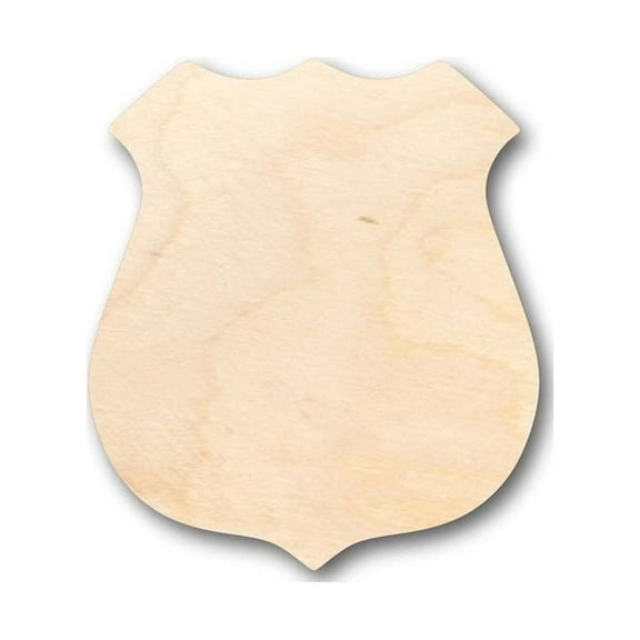 Unfinished Wood Police Badge Shape - Law Enforcement - Craft - up to 46" DIY 6" / 1/8"